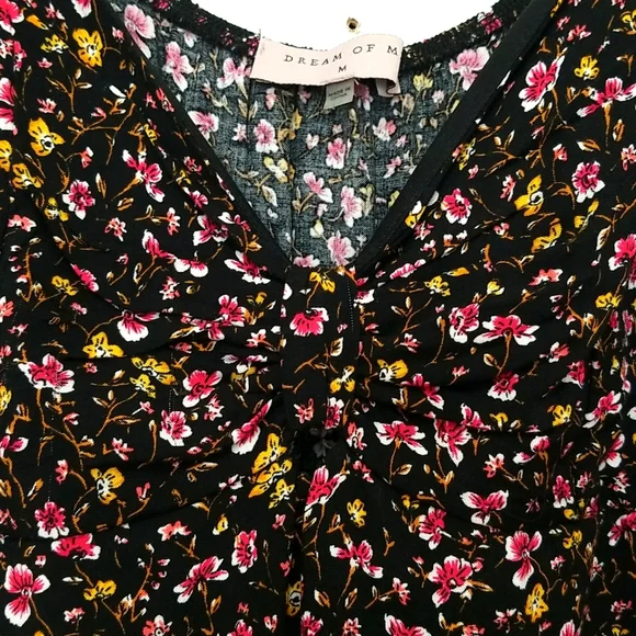 Dream Of Me Prairie Boho Ditsy Floral Printed Dress Size M - Picture 3 of 6
